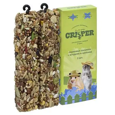 MR.Crisper лакомство для хомяков, мышей и крыс: зерновые палочки с ягодами и орехами